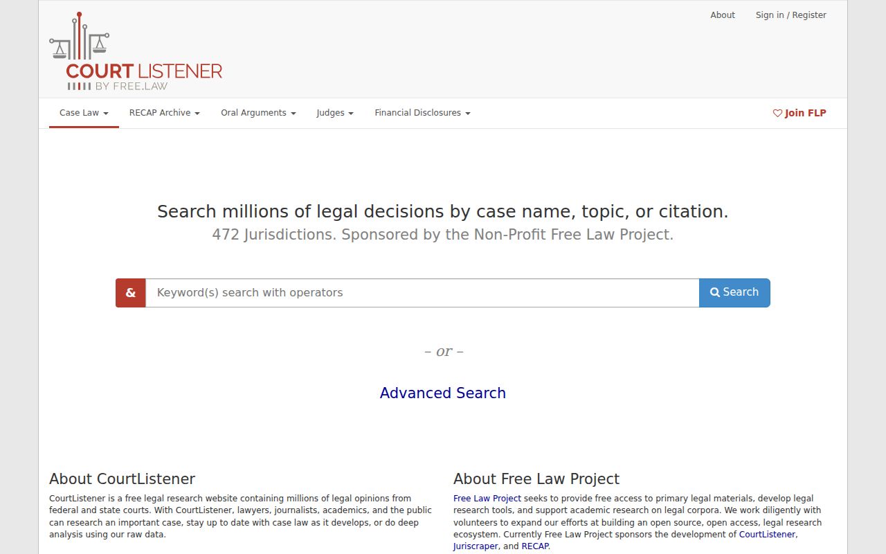 Athens County case search image illustrating the separate federal CourtListener source