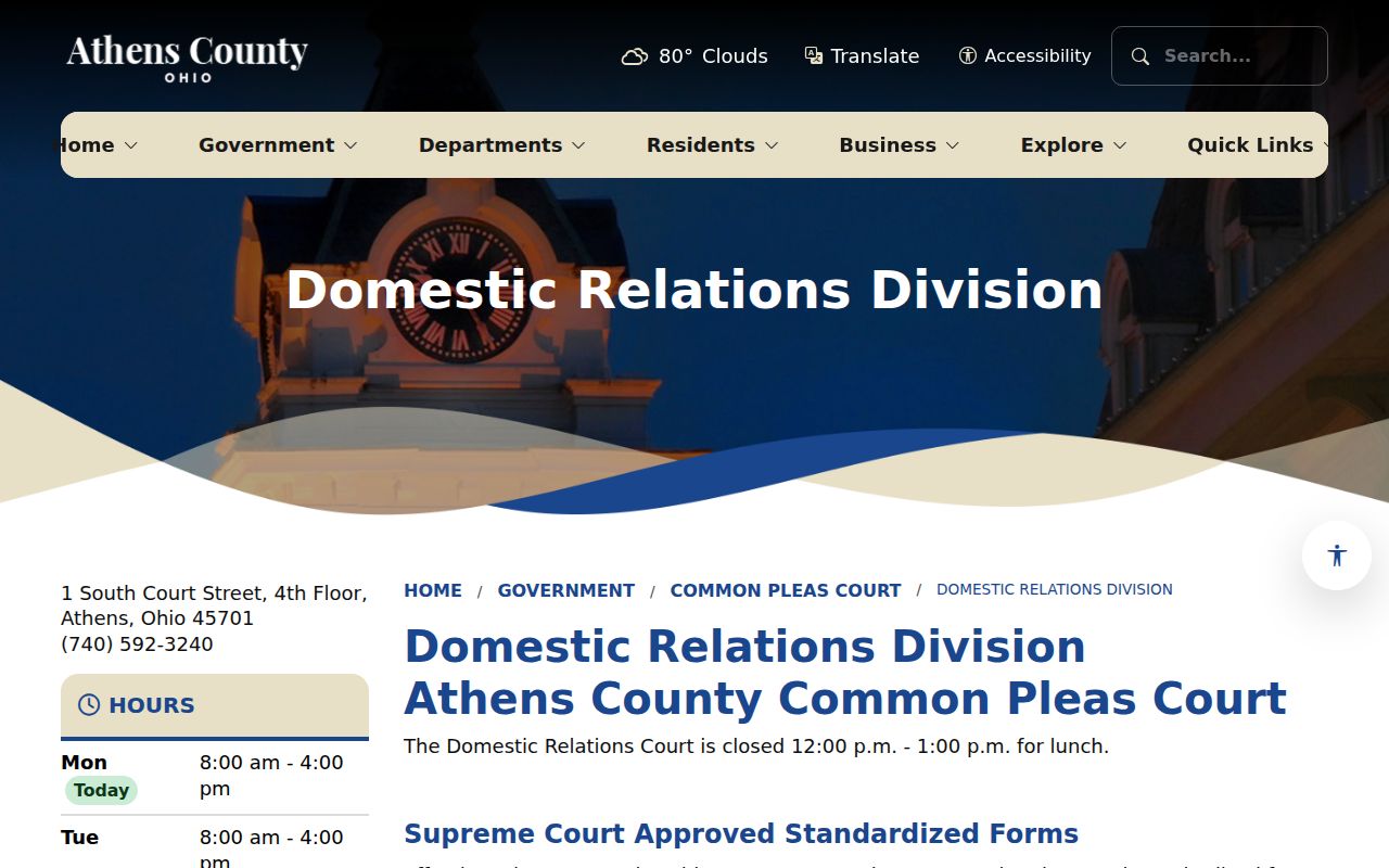 Athens County civil docket Domestic Relations CourtView source