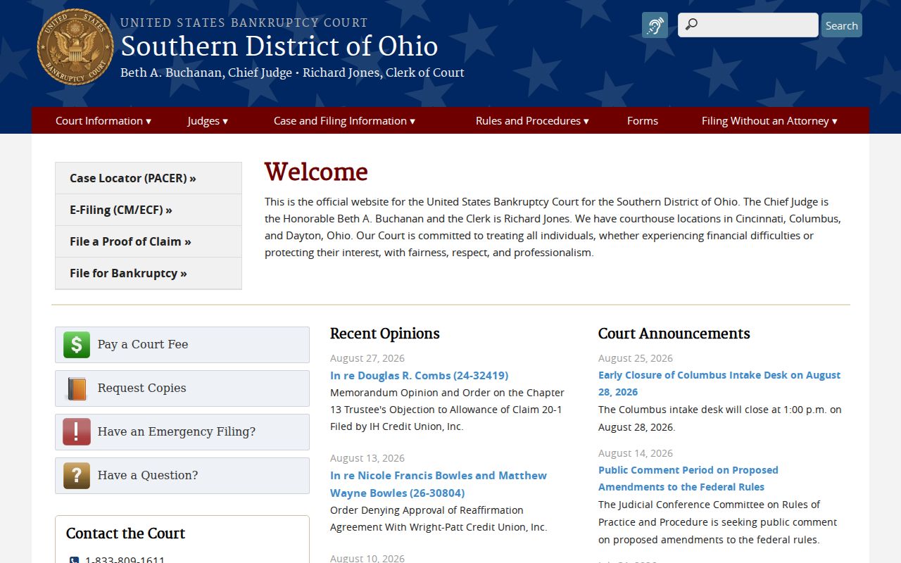 Athens County court records federal bankruptcy court channel